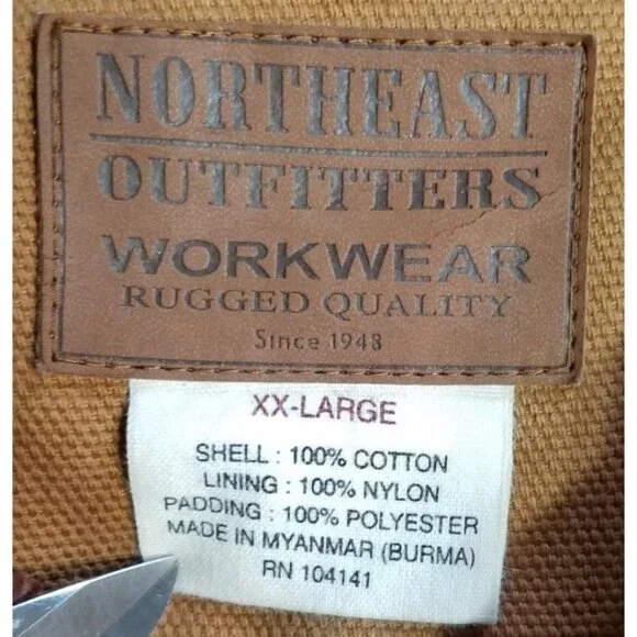 Northeast Outfitters Full Zip Canvas Quilt Lined Chore Barn Coat Jacket Men XXL - Picture 3 of 16